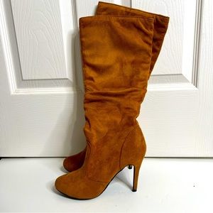 Knee High Heel Boots Suede